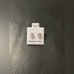 Sparkling Stainless Steel Stud Earrings
